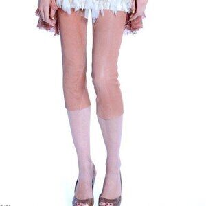 Alice + Olivia Beige Leather Cropped Pants (Rare ss 2011) size 2